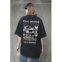 Жіноча Виварена Оверсайз Футболка Without Washed З Принтом Real Madrid Black