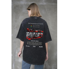 Жіноча Виварена Оверсайз Футболка Without Washed З Принтом Revolut Audi Black