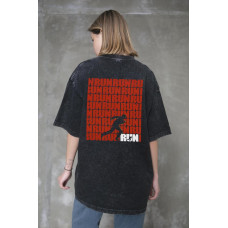 Жіноча Виварена Оверсайз Футболка Without Washed З Принтом Run Black