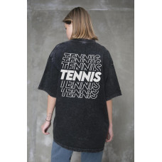 Жіноча Виварена Оверсайз Футболка Without Washed З Принтом Tennis Black