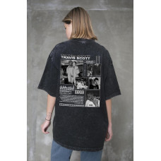 Жіноча Виварена Оверсайз Футболка Without Washed З Принтом Travis Black