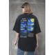 Жіноча Виварена Оверсайз Футболка Without Washed З Принтом Van Gogh Black