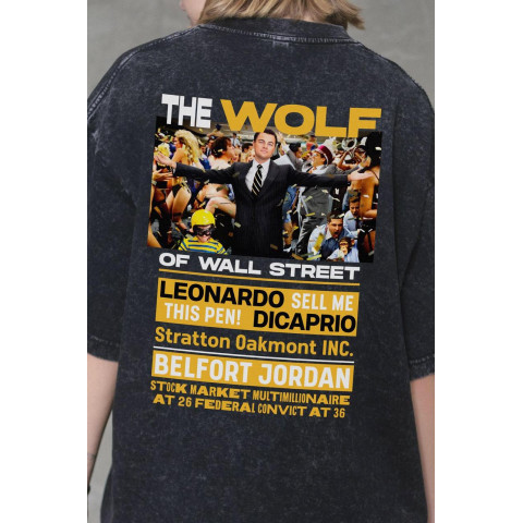 Жіноча Виварена Оверсайз Футболка Without Washed З Принтом Wolf Black