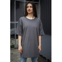 Оверсайз Жіноча Футболка Without Great Темно Cіра