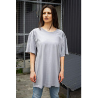Оверсайз Жіноча Футболка Without Great Cвітло Cіра