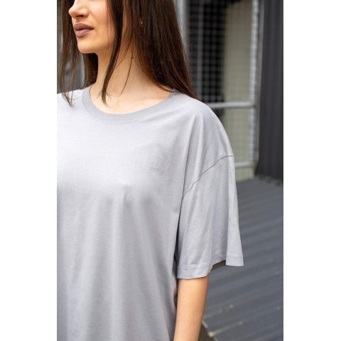 Оверсайз Жіноча Футболка Without Great Cвітло Cіра