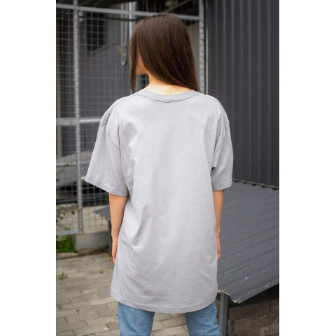 Оверсайз Жіноча Футболка Without Great Cвітло Cіра