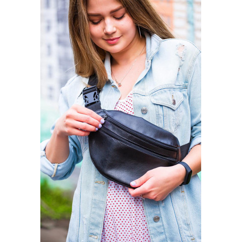 Жіноча Бананка Without Шкіряна Diamond Чорна