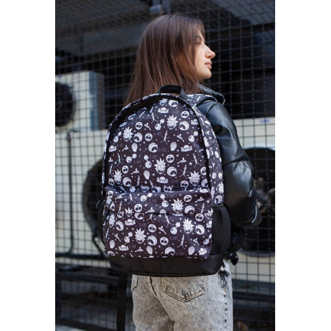 Жіночий Принтований Рюкзак Without моделі Rick and Morty Чорний