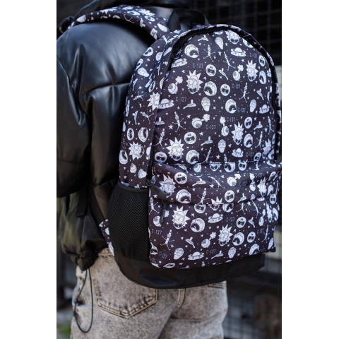 Жіночий Принтований Рюкзак Without моделі Rick and Morty Чорний