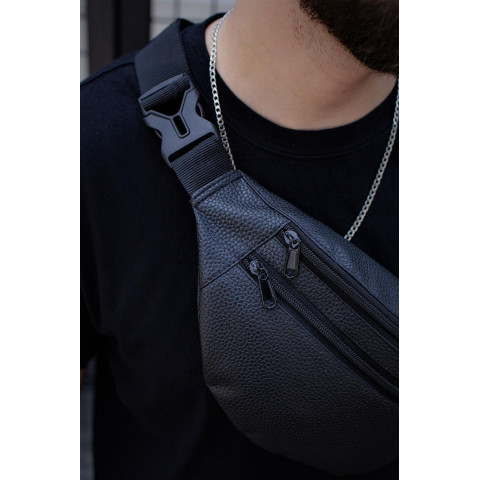 Чоловіча Бананка Without Шкіряна Крокодил Diamond Чорна