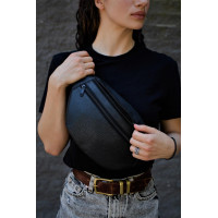 Жіноча Бананка Without Шкіряна Крокодил Diamond Чорна