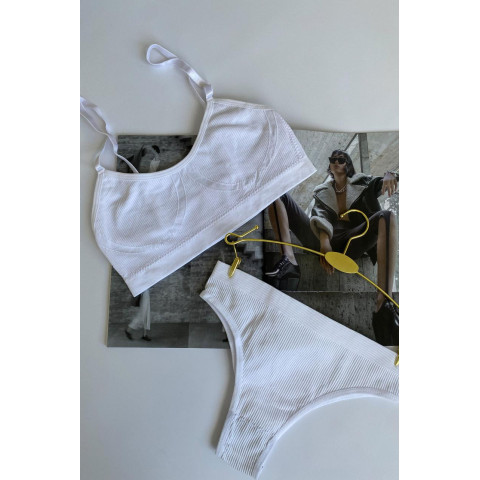 Комплект білизни Трусики+Топ Without Ribbed Білий