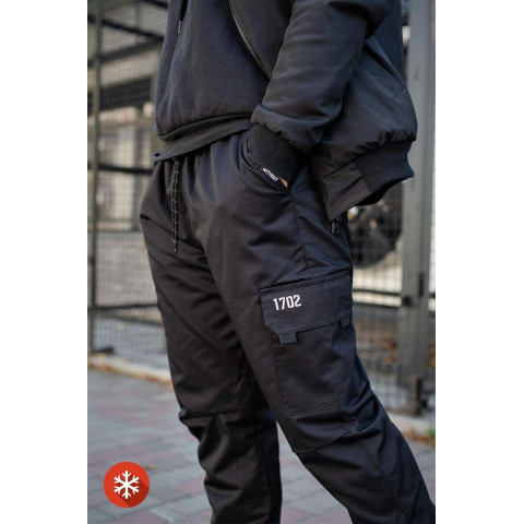 Чоловічі Теплі Штани Карго Without Reflective Чорні
