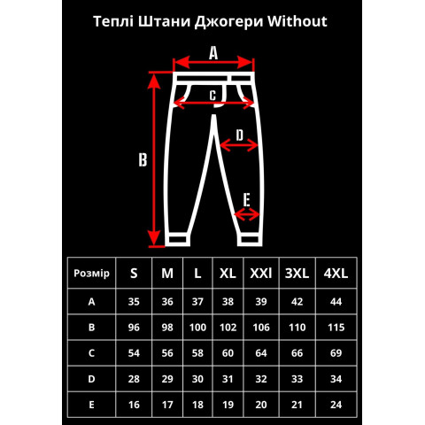 Чоловічі Теплі Штани Джогери Without Чорні