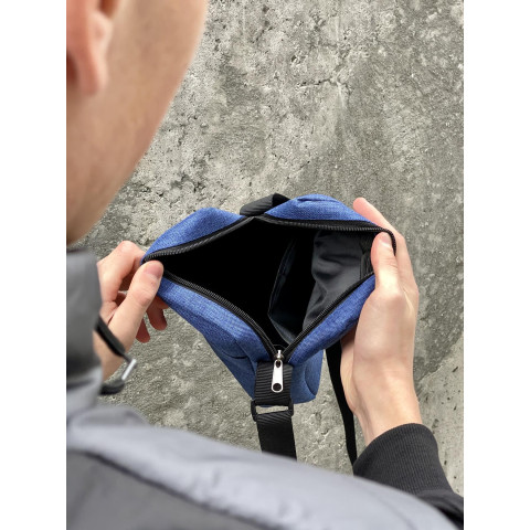 Барсетка синій меланж Nike з білим логотипом