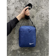 Барсетка синій меланж Nike з білим логотипом