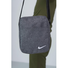 Барсетка сірий меланж Nike (біле лого)
