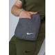 Барсетка сірий меланж Nike (біле лого)
