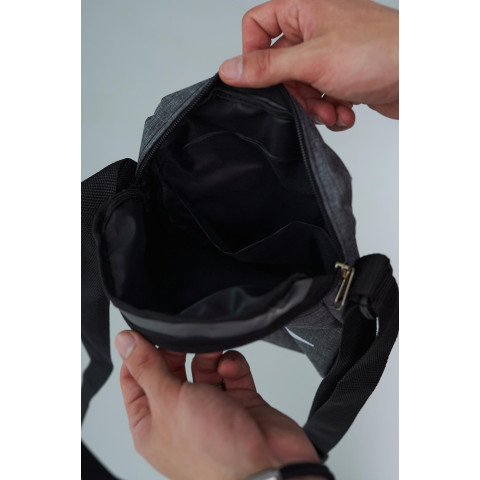 Барсетка сірий меланж Nike (біле лого)