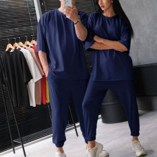 Костюм оверсайз синій