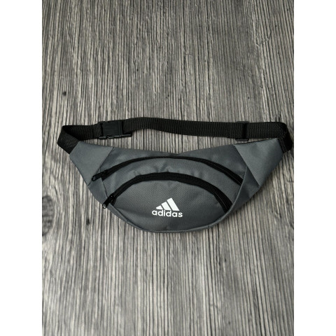 Бананка Adidas Сіра/ накатка біле маленьке лого