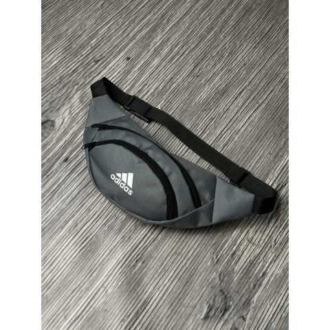 Бананка Adidas Сіра/ накатка біле маленьке лого