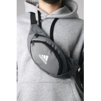 Бананка Adidas Сіра/ накатка біле маленьке лого