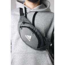 Бананка Adidas Сіра/ накатка біле маленьке лого