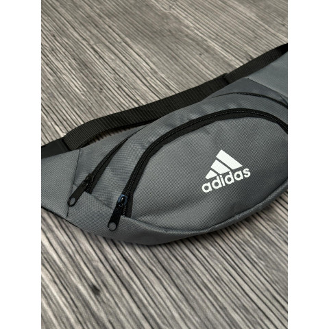 Бананка Adidas Сіра/ накатка біле маленьке лого