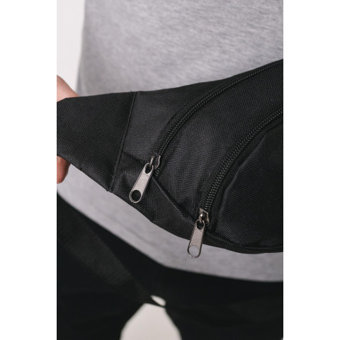 Бананка чорна adidas лого біле (маленька накатка)