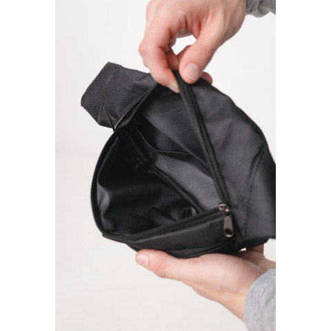 Бананка чорна adidas лого біле (маленька накатка)