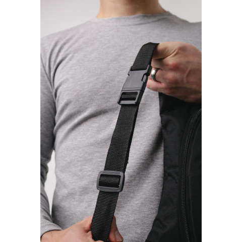 Бананка чорна adidas лого біле (маленька накатка)