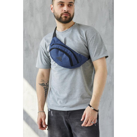 Бананка adidas синій меланж (лого чорне)