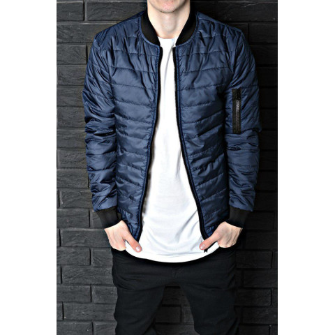 Бомбер синий на молнии