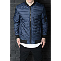 Бомбер синий на молнии