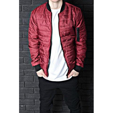 Бомбер бордовый на молнии