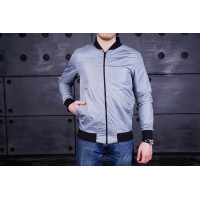 Мужской бомбер серый