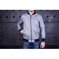 Мужской бомбер серый