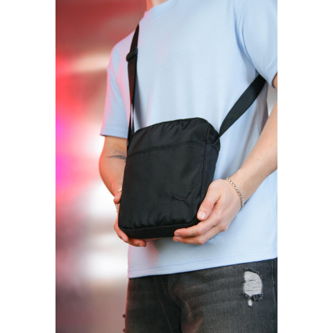 Барсетка Puma 1000d чорна, чорне лого