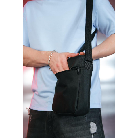 Барсетка Puma 1000d чорна, чорне лого